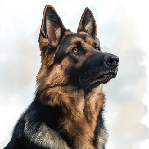 德国牧羊犬头部画像