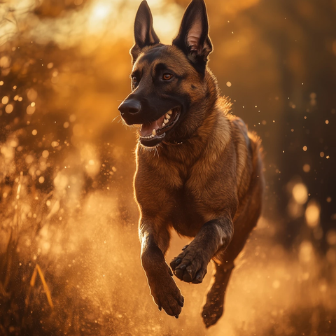 比利时牧羊犬跳跃动态瞬间