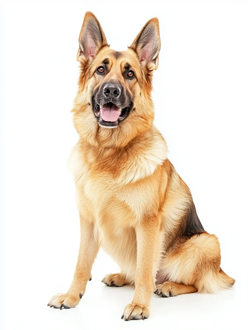 浅棕德国牧羊犬坐姿特写