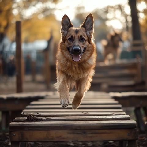 牧羊犬训练公园场景