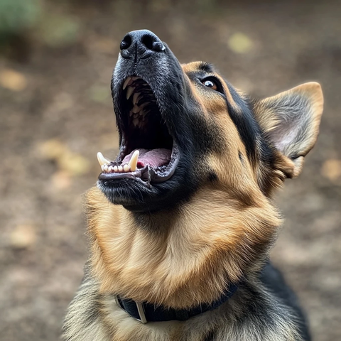 德国牧羊犬吠叫瞬间