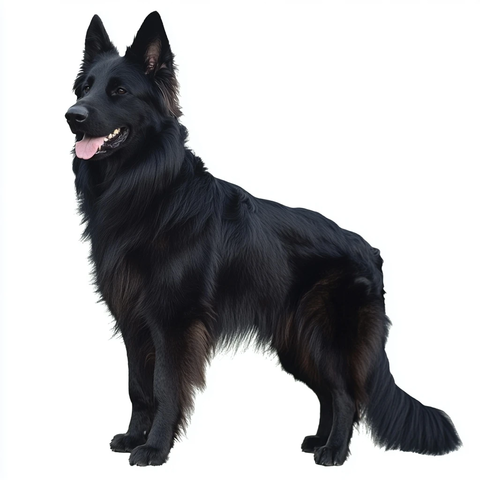 德国牧羊犬全黑剪影