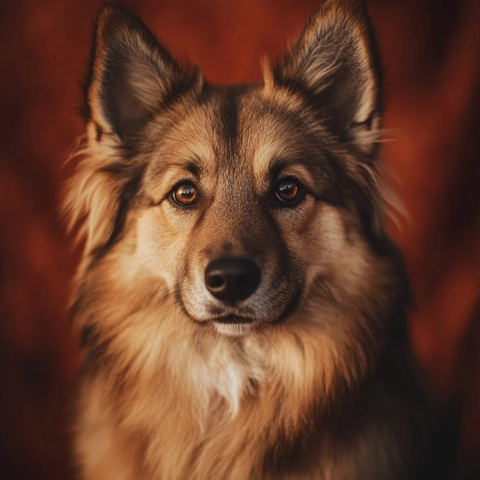 宠物特写闪亮毛发与明亮眼神