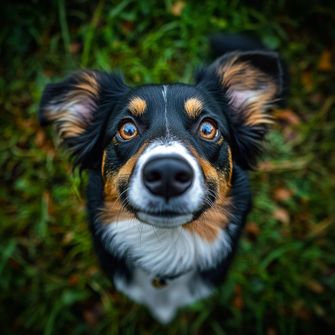 狗狗抬头望向镜头