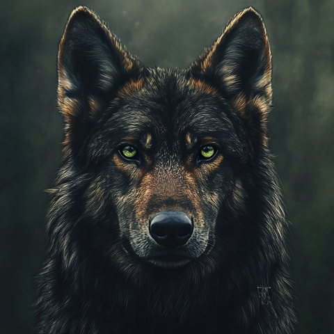 德国牧羊狼头绿眼幻想