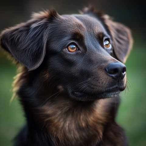 可爱小狗微笑凝视镜头