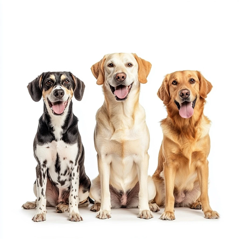 三只狗的全身照