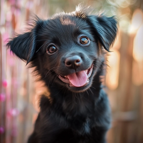 黑小狗棕眉垂耳