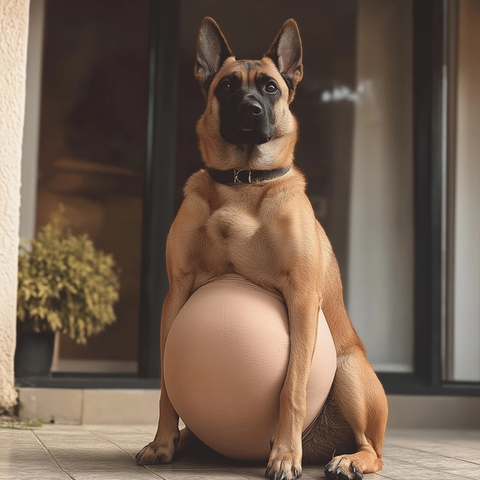 怀孕马里努阿犬大肚子