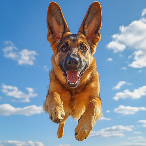 德国牧羊犬耳朵飞翔