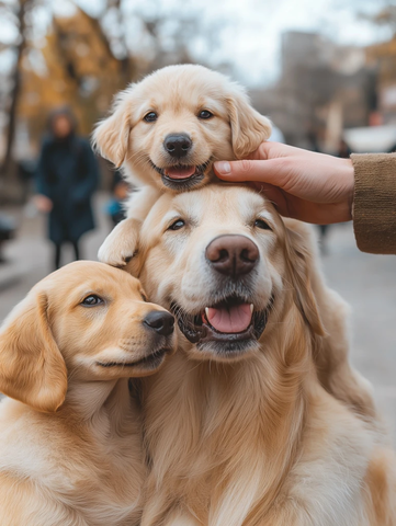 金毛母子与拉布拉多宝宝