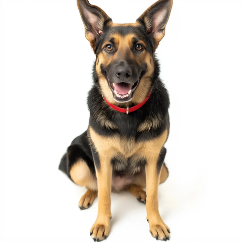 德国牧羊犬红色项圈