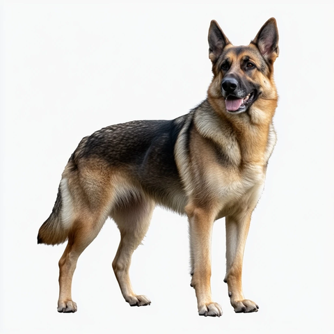 德国牧羊犬站立透视图