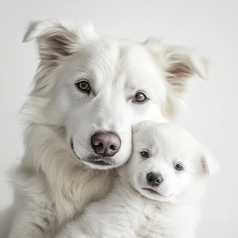 白母狗与白小狗