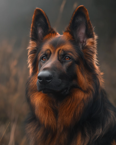 长毛德国牧羊犬特写镜头