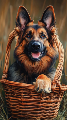 德国牧羊犬草地玩耍