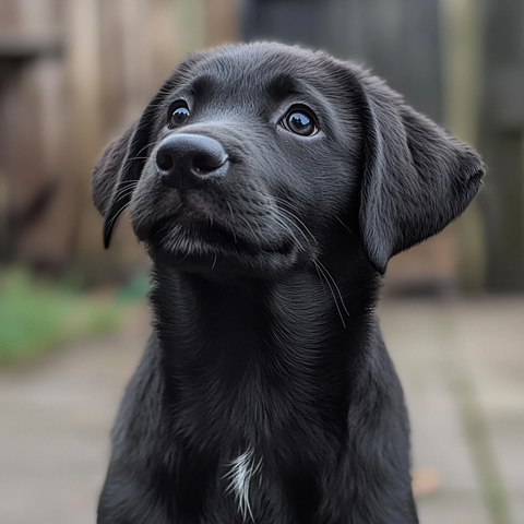 纯黑拉布拉多胸前白毛