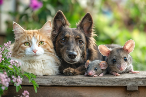 猫狗鼠花园合影