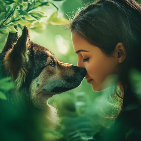 自然风光与动物爱心相连