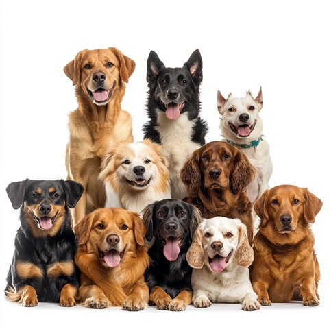 热门犬种合影照片