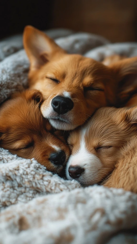 小狗与母狗安睡