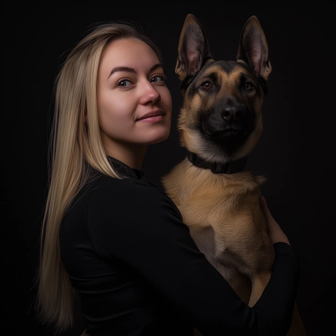 抱狗的女士与马里努阿犬