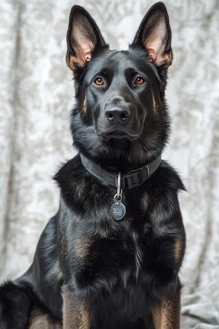 黑白毛色牧羊犬全身照