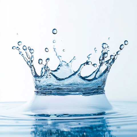 清水溅起蓝色水花