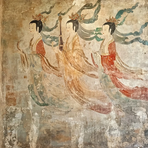 古代女子壁画图