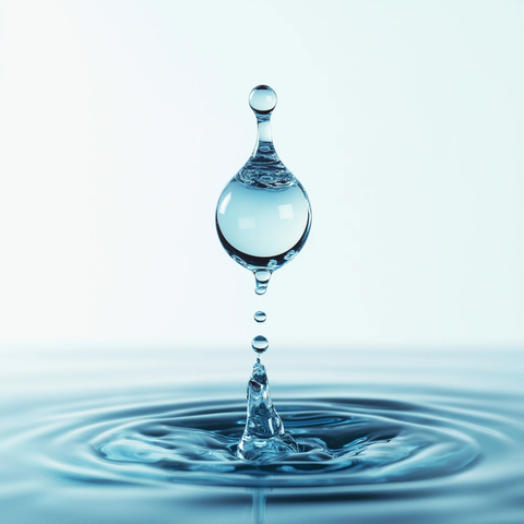 水珠坠落白色背景