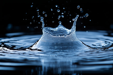 清水飞溅黑色背景