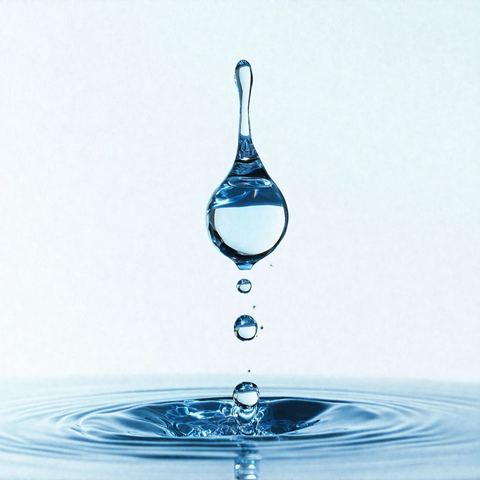 水珠坠落白色背景