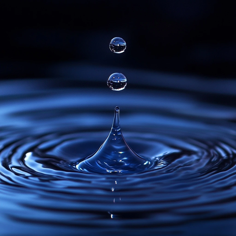 水滴微距摄影蓝色调