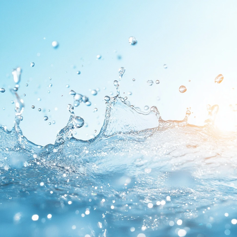 水滴飞溅阳光反射