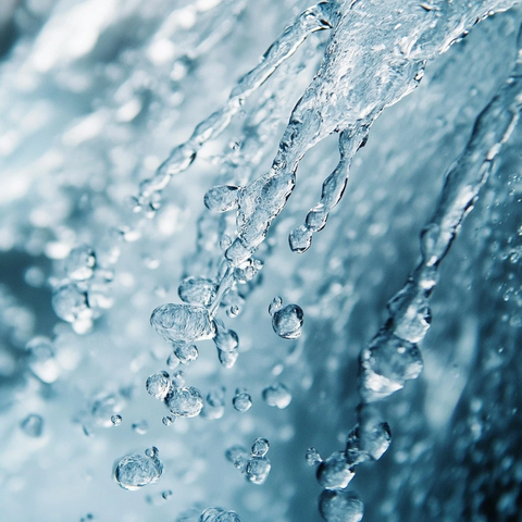 瀑布直泻水流近距离