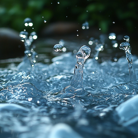 泉水喷涌水花四溅