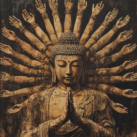 千手观音佛像整体雕塑