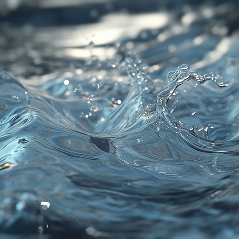 流动清水波纹反射