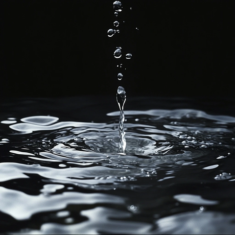 平静水面水流注入