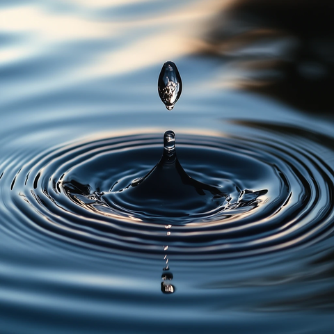 水滴落水面波纹扩散