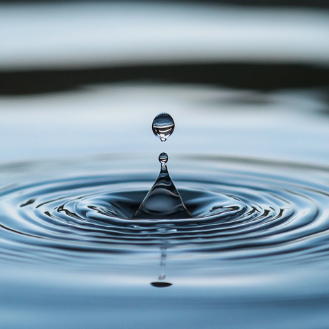 水滴落水激起涟漪