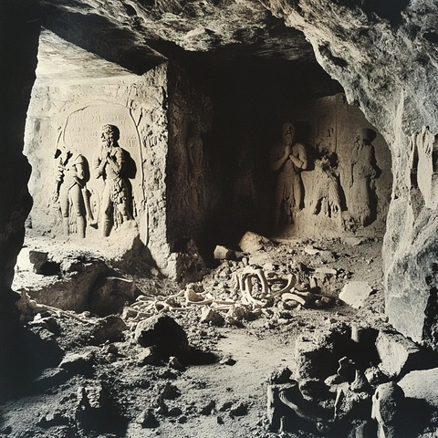 洞穴内的古代雕刻与遗迹