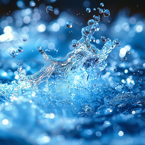 清澈水波与气泡特写