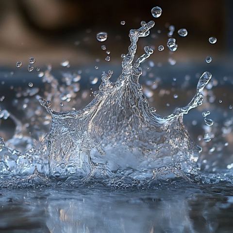 水滴飞溅特写镜头