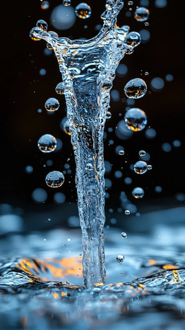 水滴飞溅黑背景细节