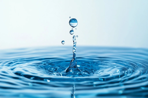 水珠坠落白色背景