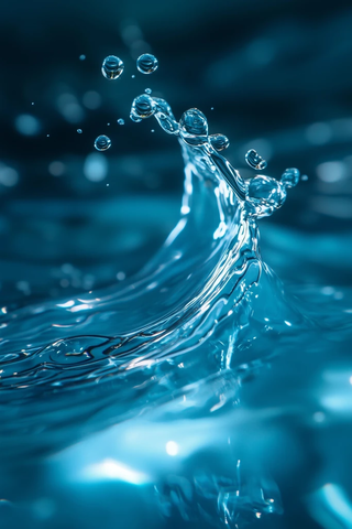 水滴飞溅深蓝水纹