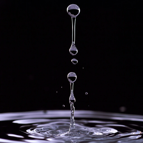 水滴连续滴落瞬间