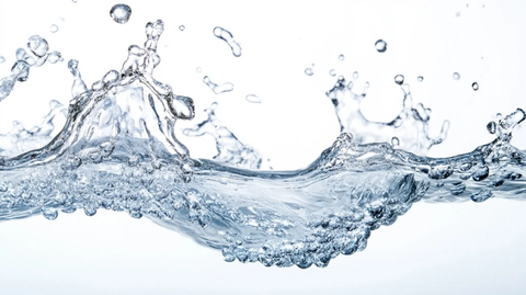 清水泼洒白色背景