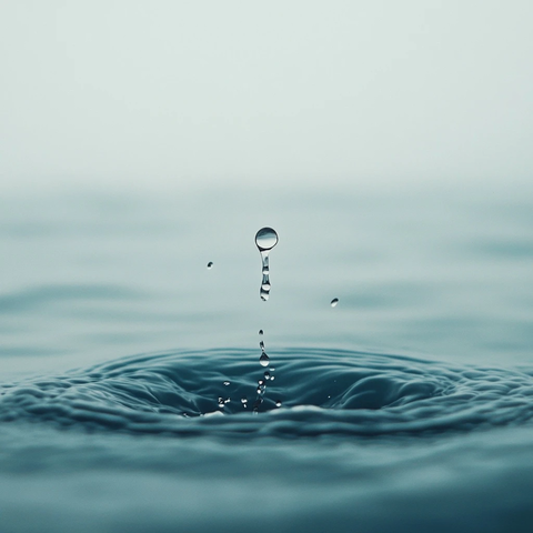 雨滴落入海面瞬间